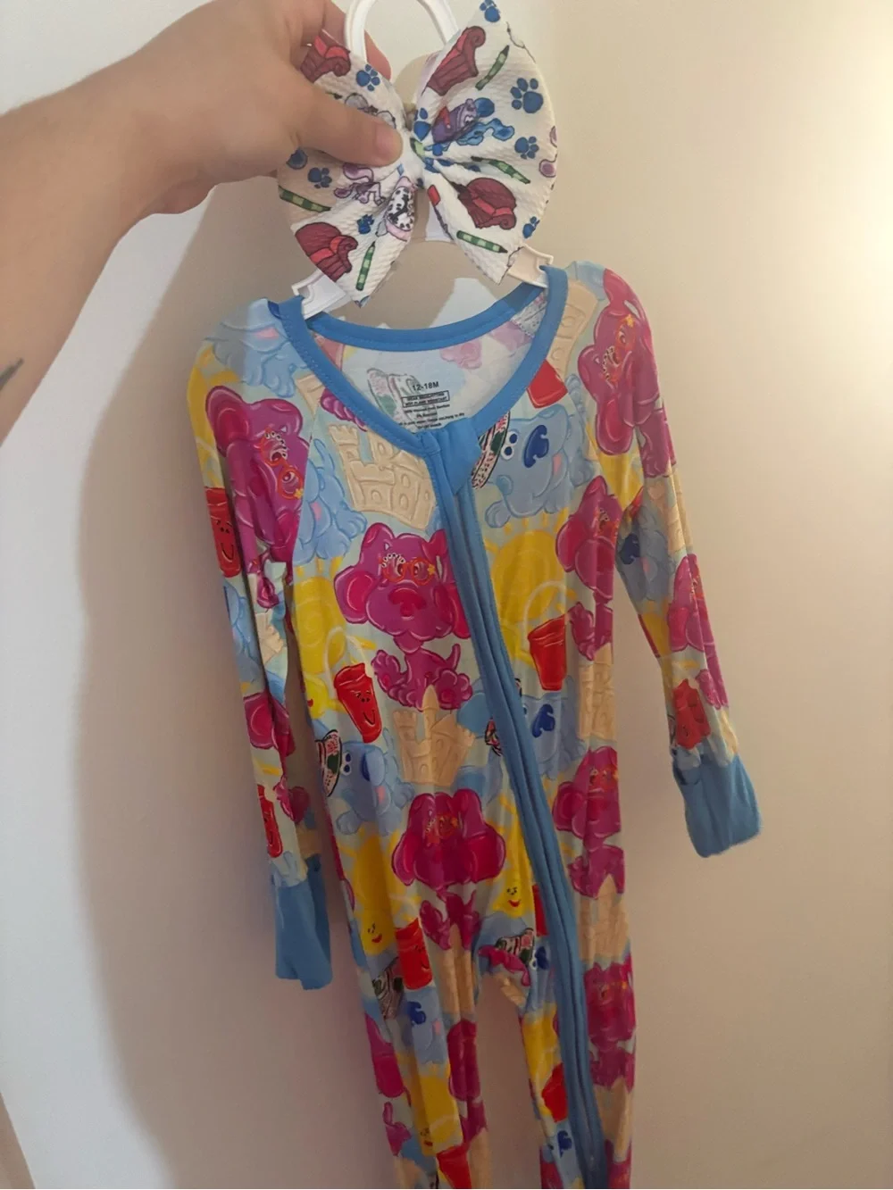 Bamboo zippy blues clues with bow 12-18 months NWOT